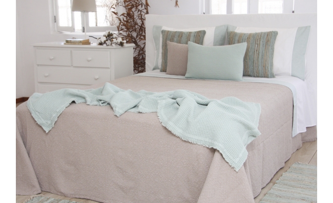 Couvre lit Wafle taupe