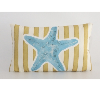 Cojin estrella rayas mostaza