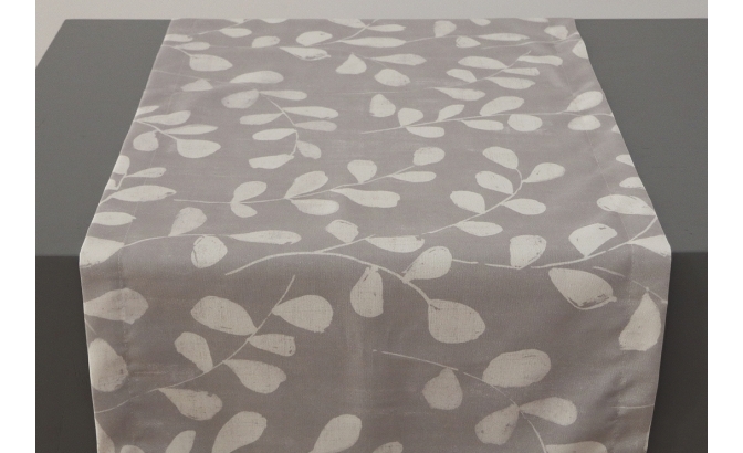 Chemin de table feuille gris sèche