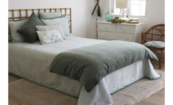 Edredón Coral verde agua