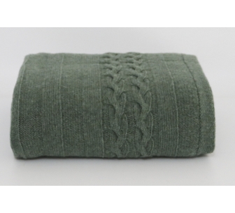 Couverture en laine eau vert