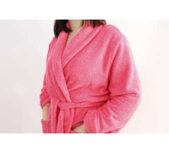 Roupão de banho rosa
