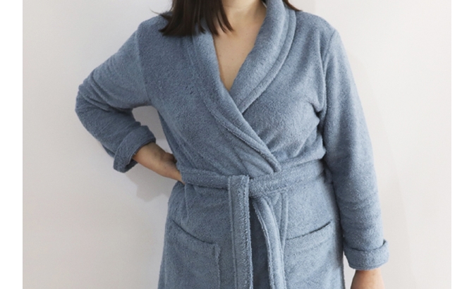 Roupão de banho azul