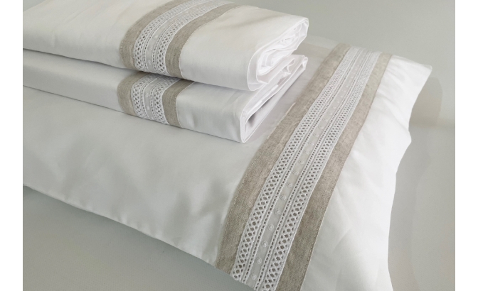 SATIN 300 threads Top sheet with...