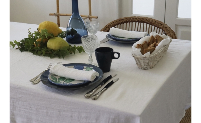 Mantel lino lavado  blanco