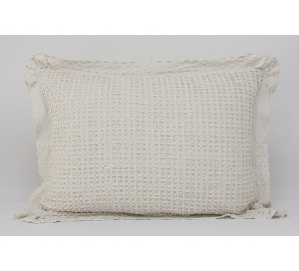 Cojin saphire beige con encaje