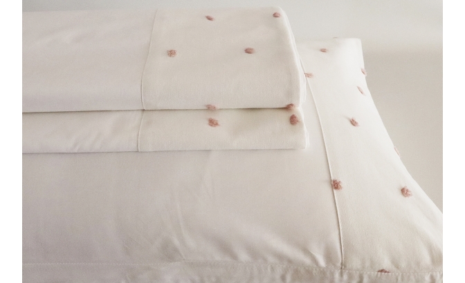 Drap de dessus avec oreillers percale...