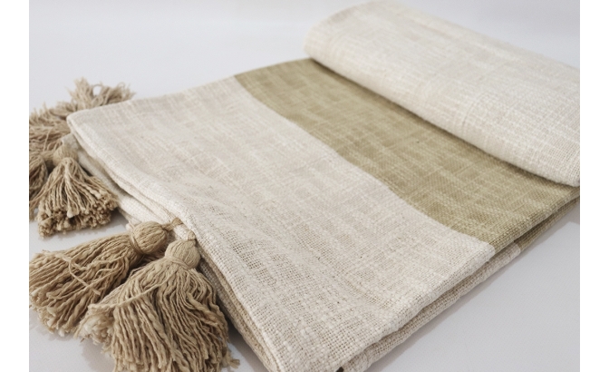 Couverture curcuma beige