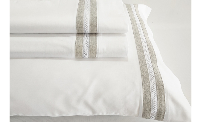 Drap de dessus avec oreillers SATIN...