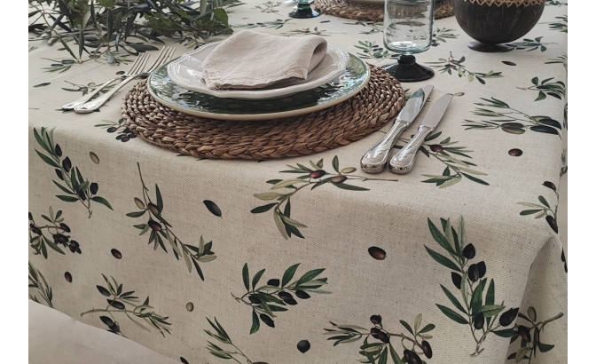 Toalha de mesa antimancha Olivas