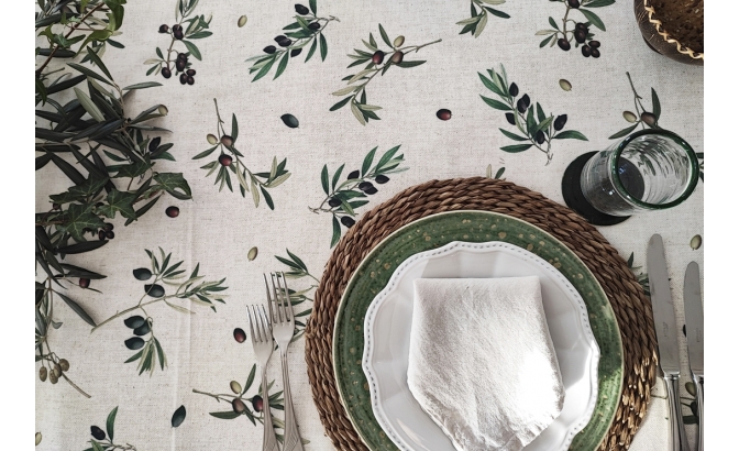 Toalha de mesa antimancha Olivas