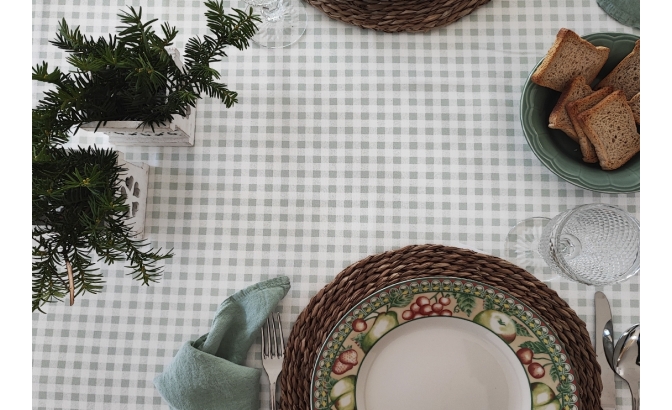 Toalha de mesa Vichy menta