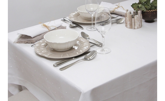 Mantel bodoques blanco