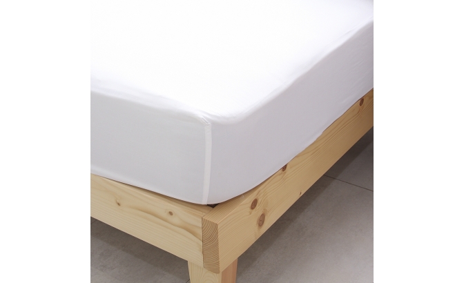Draps housse 1000 fils blanc