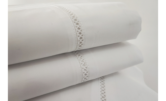 Top sheet with pillows in...