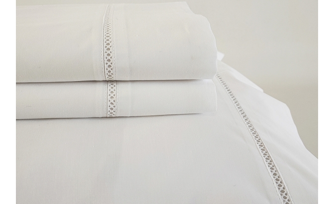 Drap de dessus avec oreillers percale...