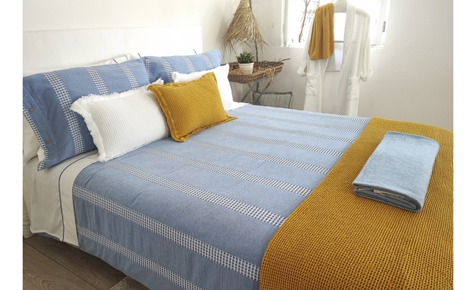 Conjunto saco edredão Genova azul