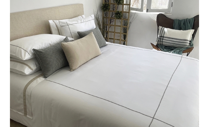 Cross green duvet cover 300 threads