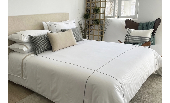 Cross green duvet cover 300 threads