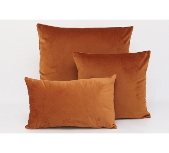 Coussin en velours orange