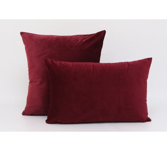 Coussin velours bordeaux