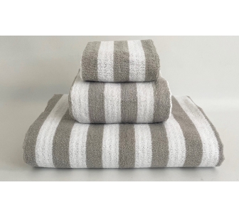 Towels stripes grey