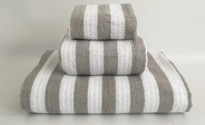 Toallas stripes gris