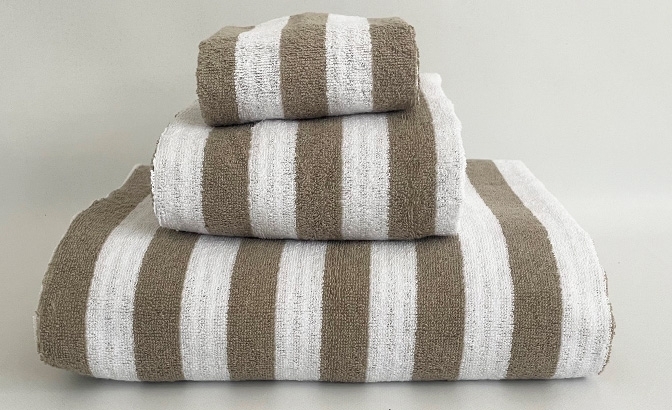 Toalhas stripes castanho