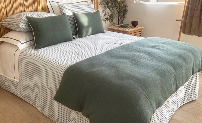 Duvet Vichy green