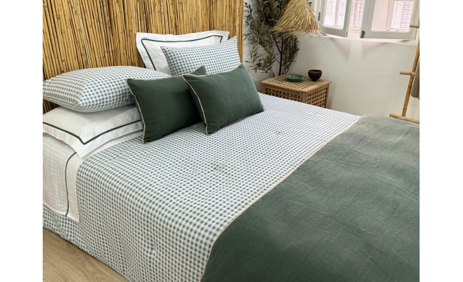 Edredão Vichy verde