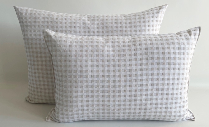 Coussin Vichy beige