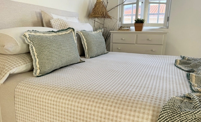 Duvet bag set Vichy beige