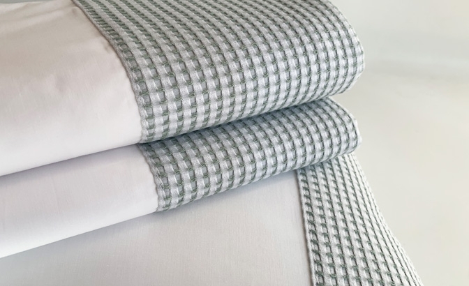 Top sheet with pillows in...