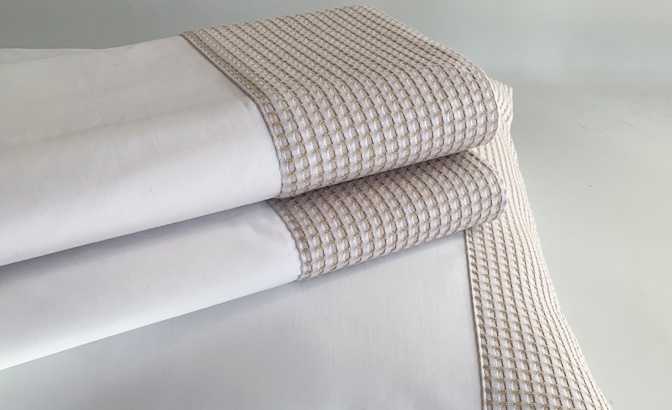 Top sheet with pillows in...