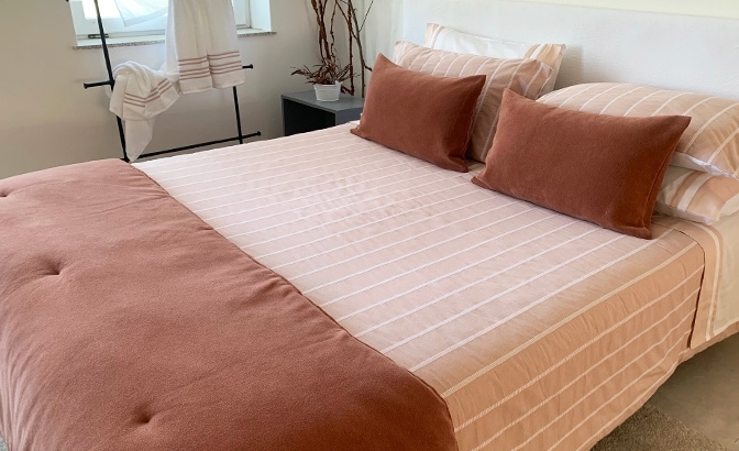 Conjunto saco edredão Bilbao rosado