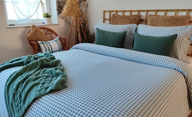 Duvet bag set Vichy green