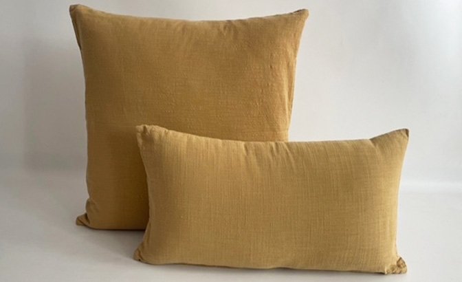 Coussin Gavema moutarde légère