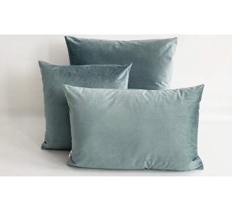 Cojín de terciopelo verde agua