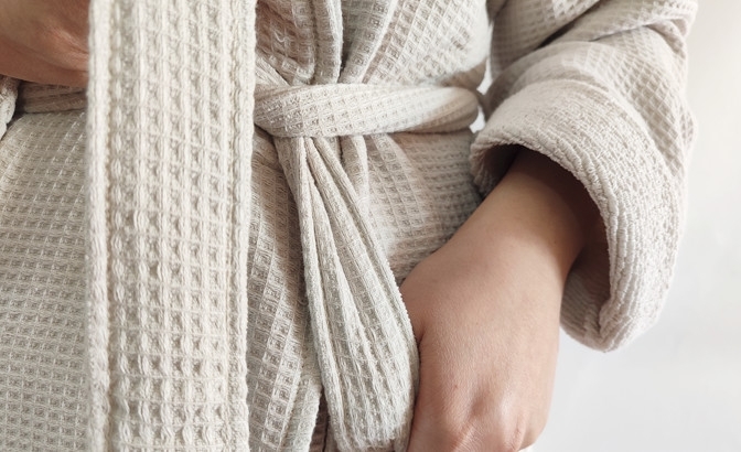Bathrobe organic natural