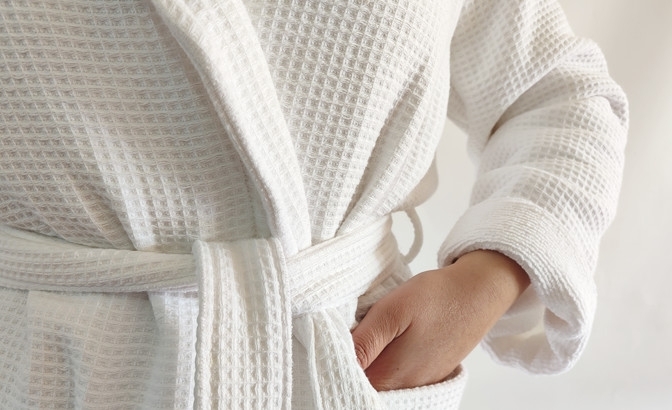 Bathrobe organic white