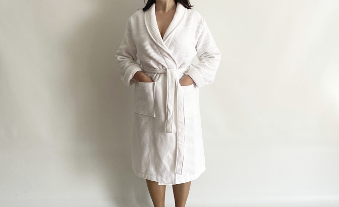 Bathrobe organic white