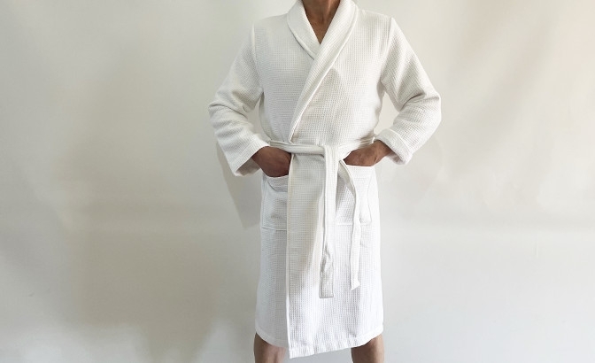 Bathrobe organic white