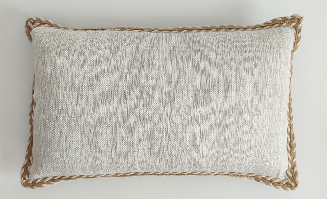 Coussin corde beige