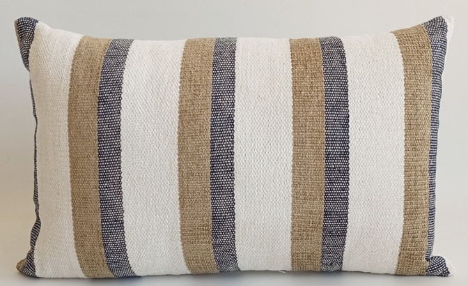 Coussin Riscas gris/beige