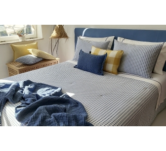 Edredão Vichy azul