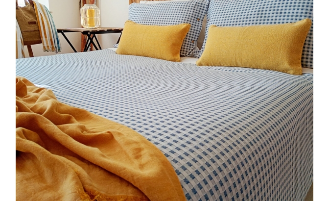 Duvet bag set Vichy blue