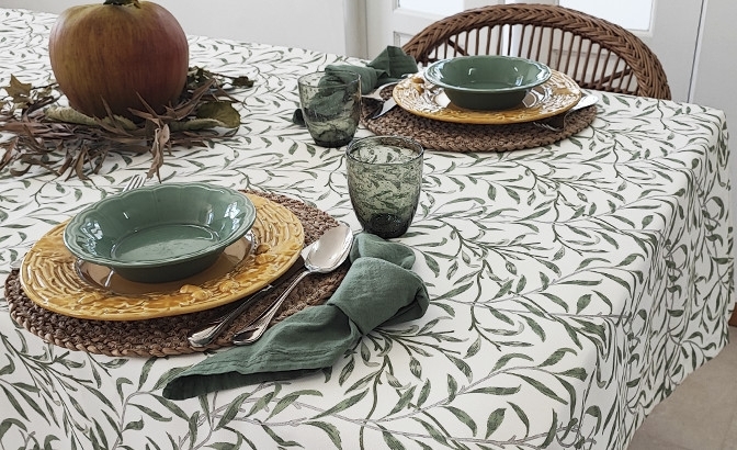 Mantel antimancha Raminhos verde