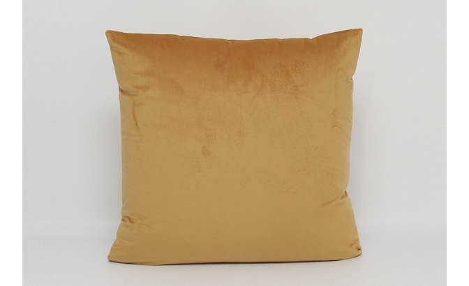 Coussin en velours moutarde