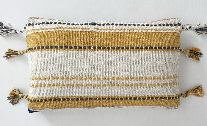 Coussin Riscas bege amarelo