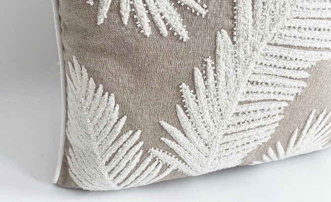 Coussin Folhas missangas